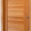 Centrally boarded oak door with curved stile