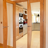 Oak glass pair of doors