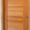Centrally boarded oak door with curved stile