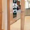 Pair glazed solid oak doors with curved stiles