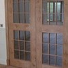 Glazed oak veneered fire doors