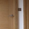 Oak veneered door with oak linings and architraves