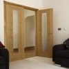 Pair of oak veneered contemporary doors