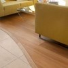Contemporary oak floor with curved trim