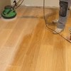 Hand finishing oak floor