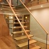 Contemporary glass stringer staircase