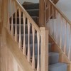 Oak staircase balustrade and newel