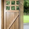 Bifold solid oak garage door set