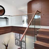 Walnut glass contemporary staircase